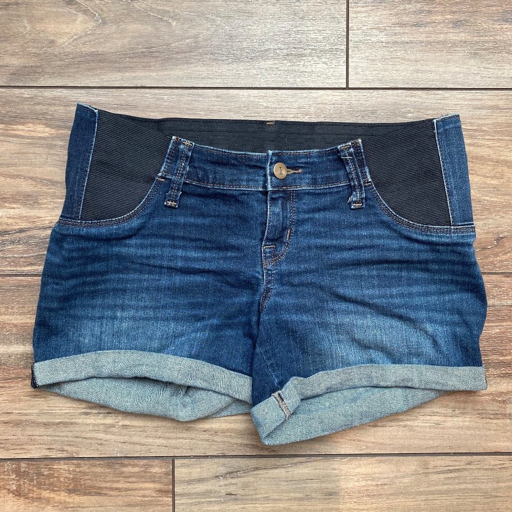 Isabel & Ingrid Maternity Dark Wash Midi Shorts